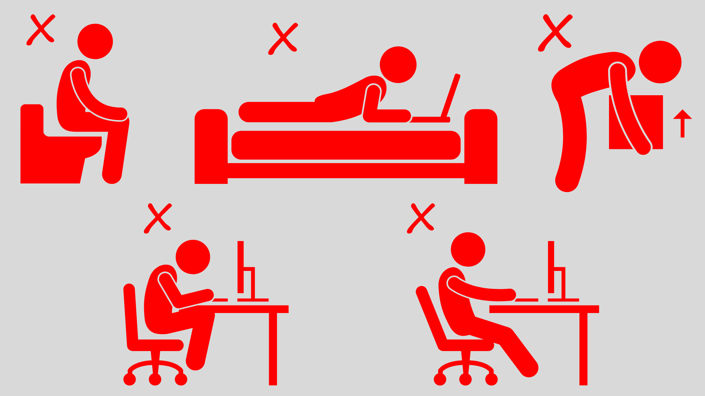 Posture scorrette e in eccessiva estensione lombare a lavoro, al computer, quando si è sdraiati a letto, possono aggravare i sintomi della spondilolistesi