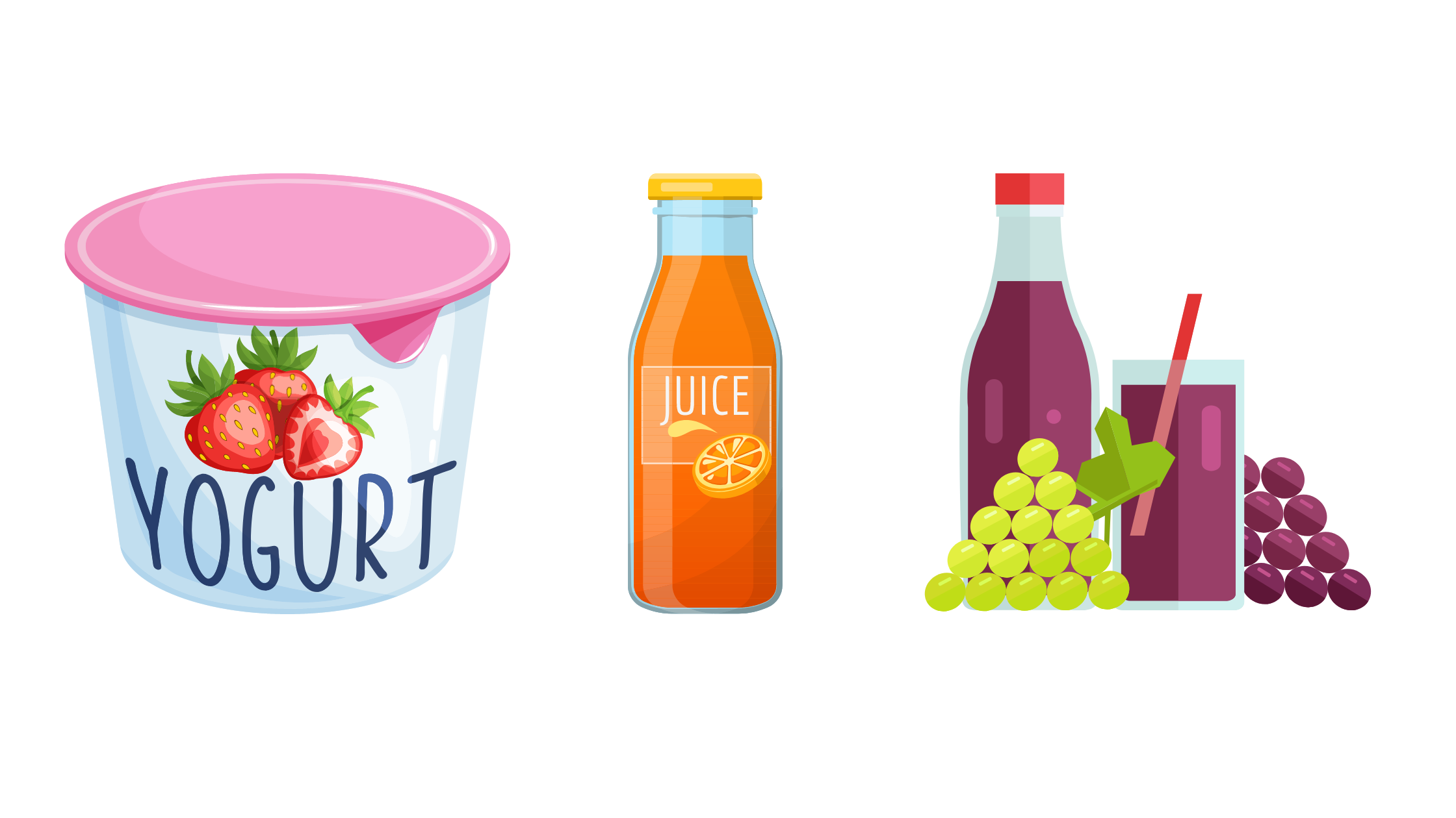 Yogurt, succhi confezionati e succo d’uva sono alimenti che contengono aspartame